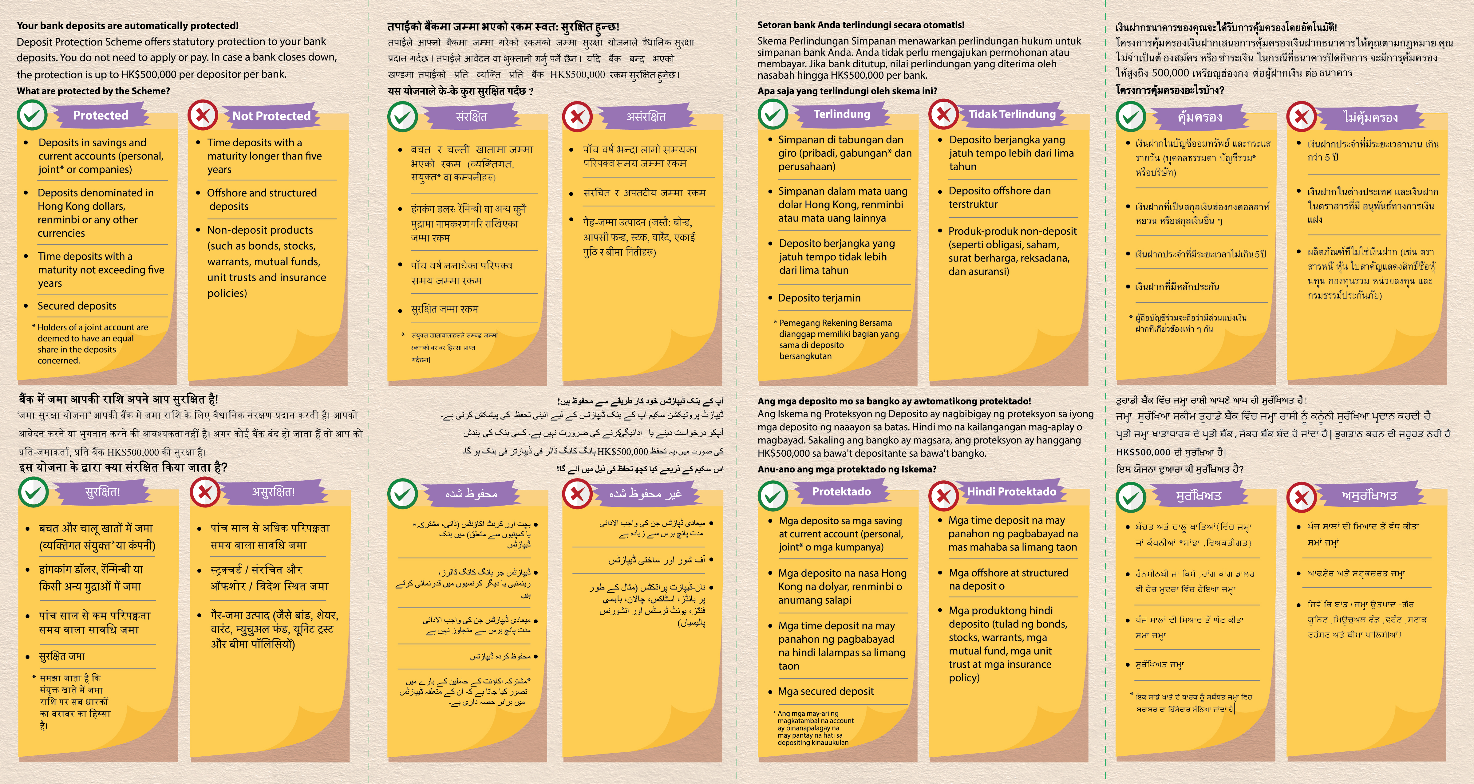 Multi-language DPS information leaflet